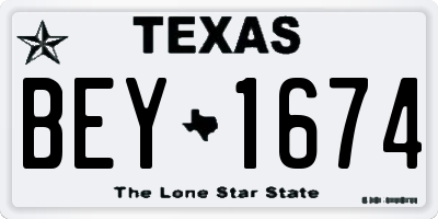 TX license plate BEY1674