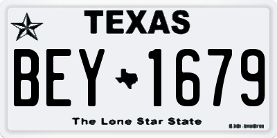 TX license plate BEY1679
