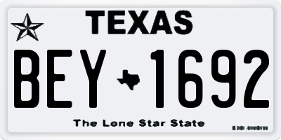 TX license plate BEY1692