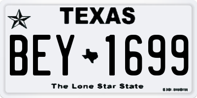 TX license plate BEY1699