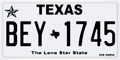 TX license plate BEY1745