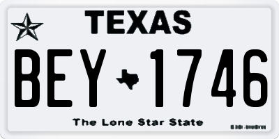 TX license plate BEY1746