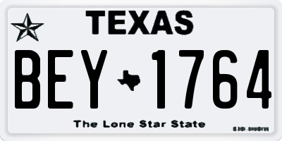 TX license plate BEY1764
