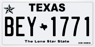 TX license plate BEY1771