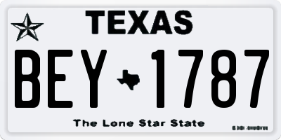 TX license plate BEY1787