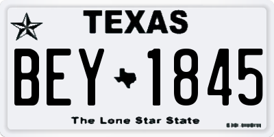 TX license plate BEY1845