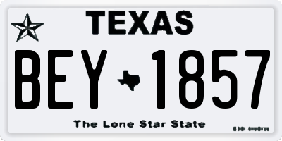TX license plate BEY1857