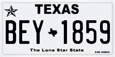 TX license plate BEY1859