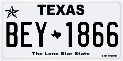 TX license plate BEY1866