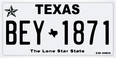 TX license plate BEY1871