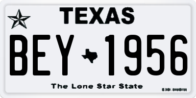 TX license plate BEY1956