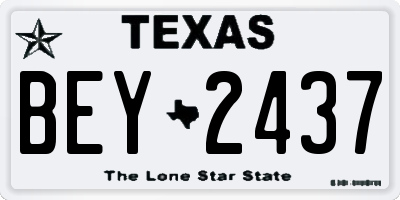 TX license plate BEY2437