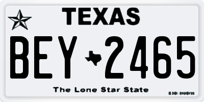 TX license plate BEY2465