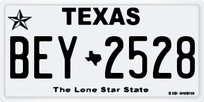 TX license plate BEY2528