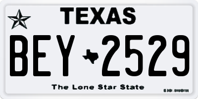 TX license plate BEY2529