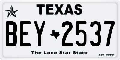 TX license plate BEY2537