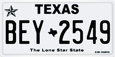 TX license plate BEY2549