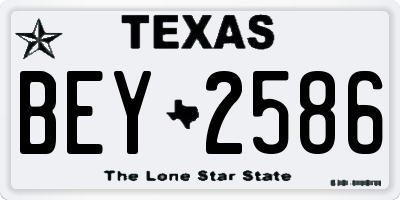 TX license plate BEY2586