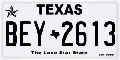 TX license plate BEY2613