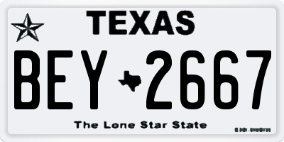 TX license plate BEY2667