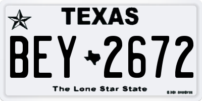 TX license plate BEY2672