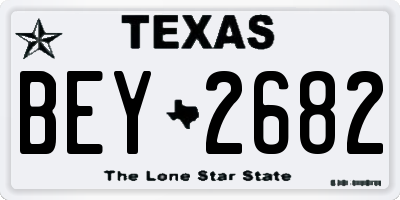 TX license plate BEY2682