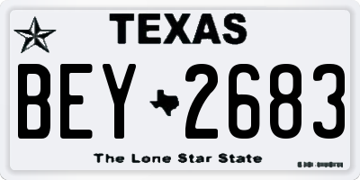 TX license plate BEY2683