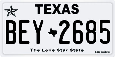 TX license plate BEY2685