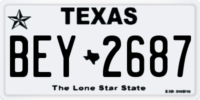 TX license plate BEY2687
