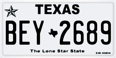 TX license plate BEY2689