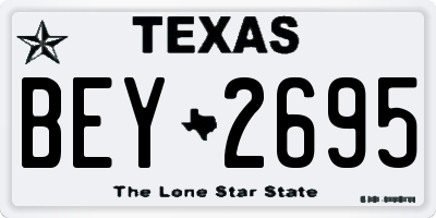 TX license plate BEY2695