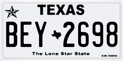 TX license plate BEY2698