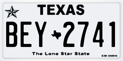 TX license plate BEY2741