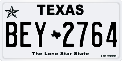 TX license plate BEY2764