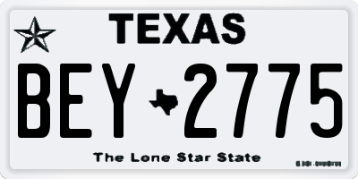 TX license plate BEY2775