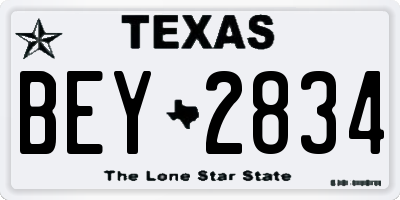 TX license plate BEY2834