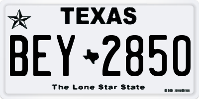 TX license plate BEY2850