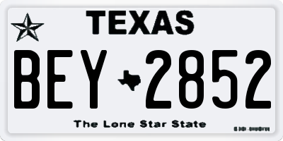 TX license plate BEY2852
