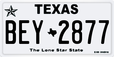 TX license plate BEY2877