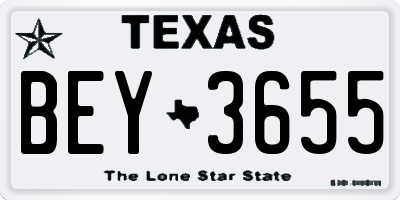 TX license plate BEY3655