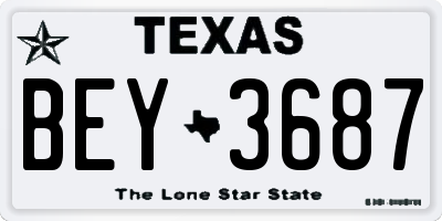 TX license plate BEY3687