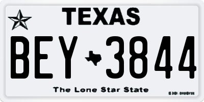 TX license plate BEY3844