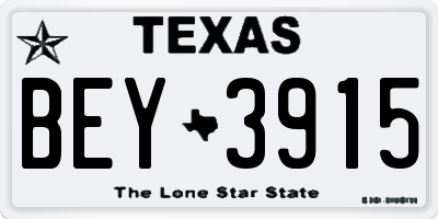 TX license plate BEY3915