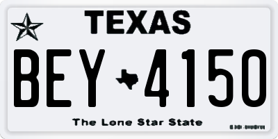 TX license plate BEY4150