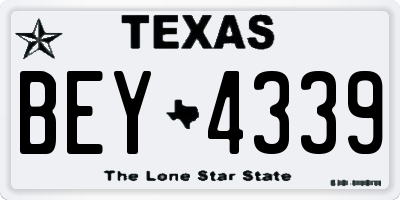 TX license plate BEY4339