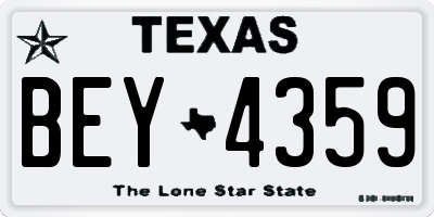 TX license plate BEY4359