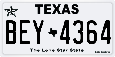 TX license plate BEY4364