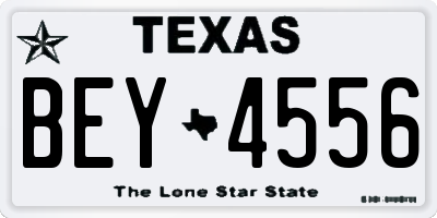 TX license plate BEY4556