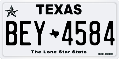 TX license plate BEY4584