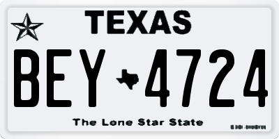 TX license plate BEY4724